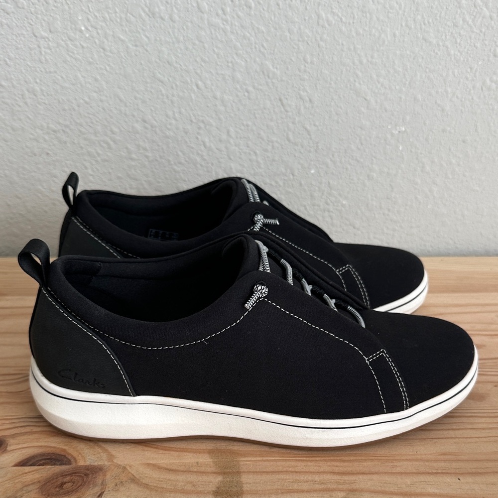 Clarks Black Slip-On Sneakers